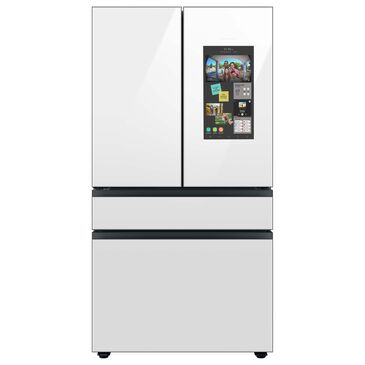 Samsung Bespoke 23 Cu. Ft. Bespoke 4-Door Flex Refrigerator with Family Hub Panel in White Glass Included - Additional Panels Sold Separately, , large