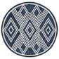 Safavieh Micro-Loop MLP156N 5" Round Navy and Ivory Area Rug, , large