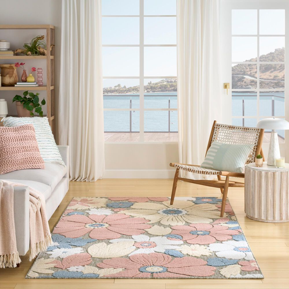 Nourison Aloha Rose 3'6" x 5'6" Indoor/Outdoor Area Rug, , large
