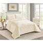 Duke Imports Virah Bella Micromink 3-Piece Full/Queen Quilt Set in Striped Ivory Weave, , large