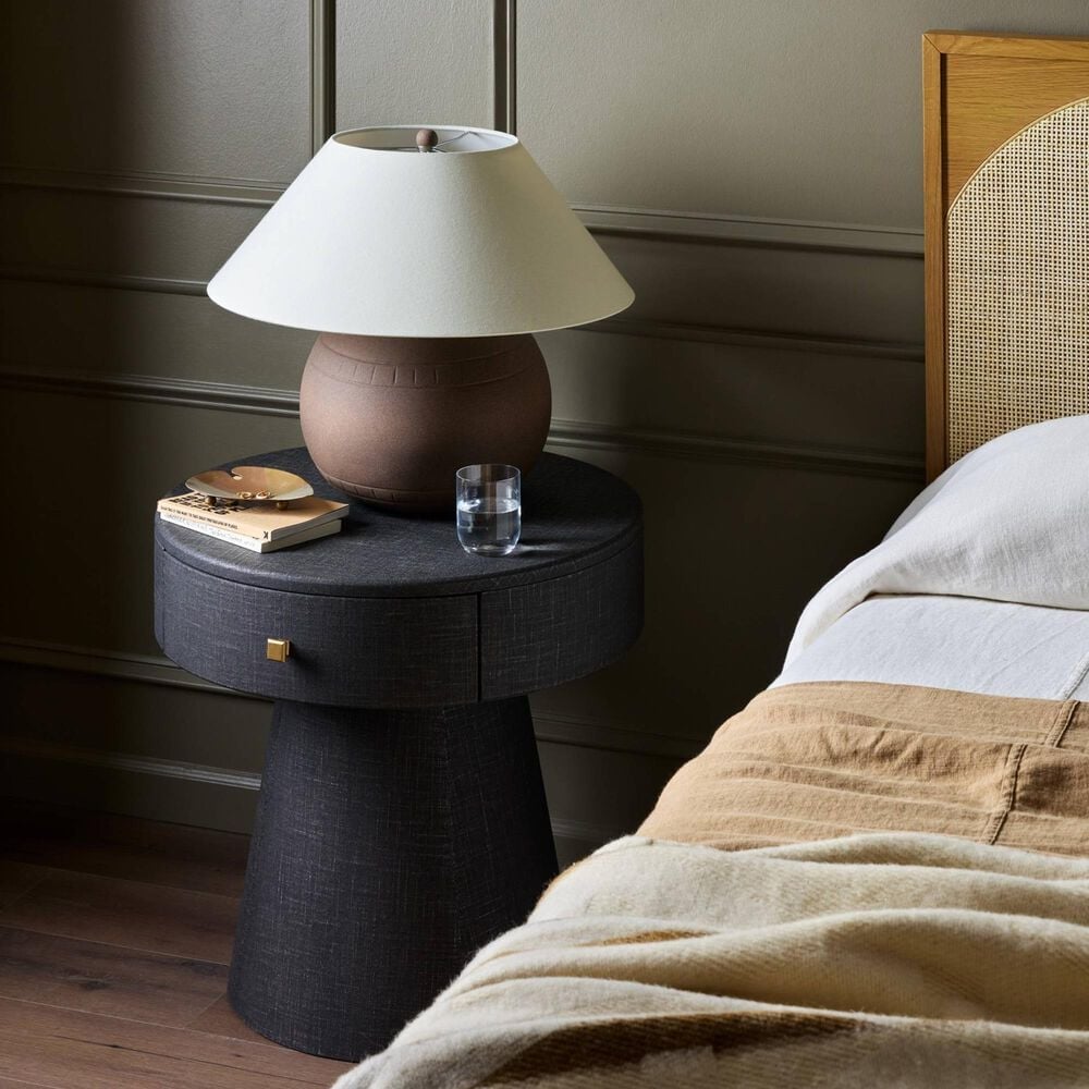 Four Hands Chiro 1 Drawer Nightstand in Black, , large