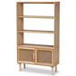 Baxton Studio Faulkner 2-Door Bookcase in Beige and Natural Brown, , large