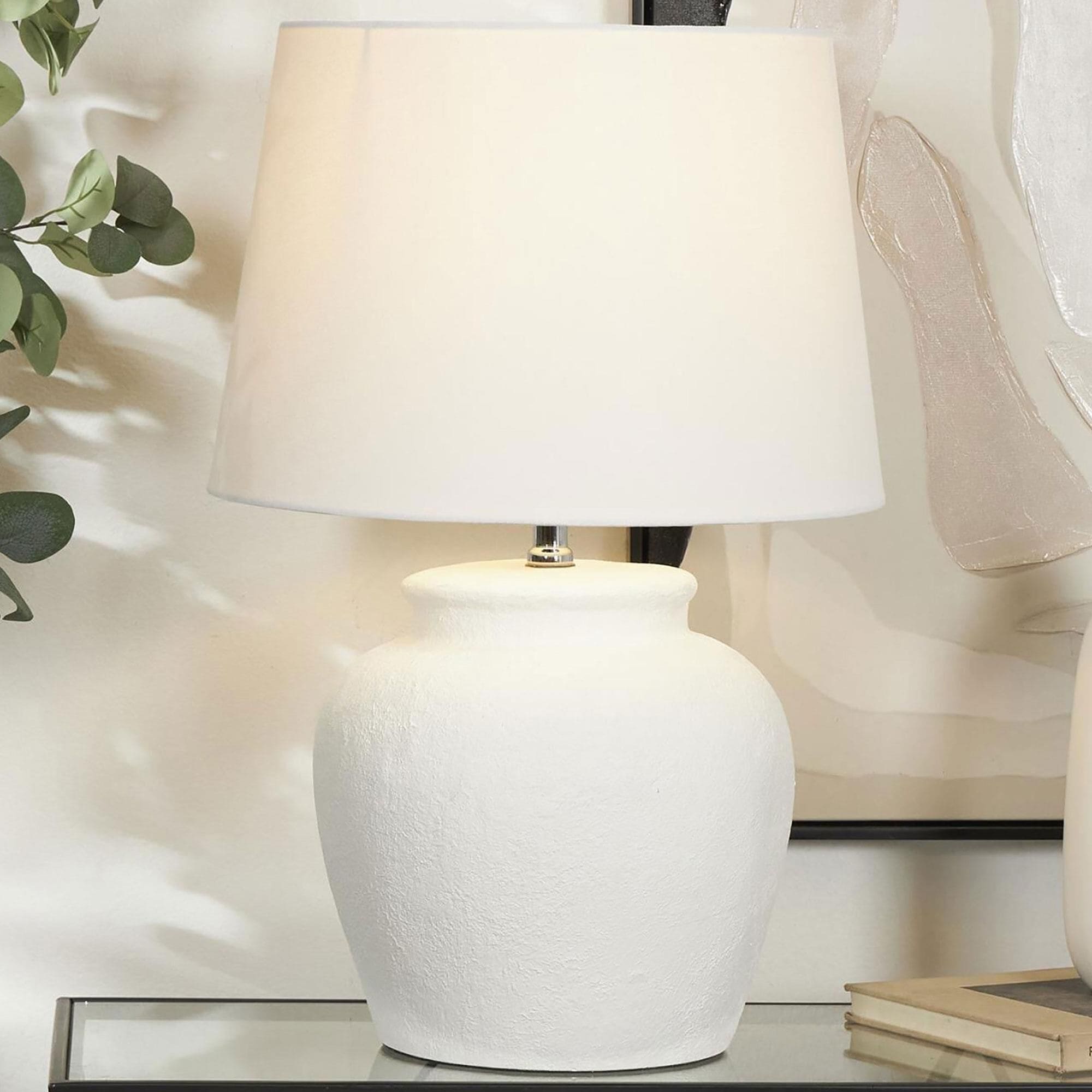 Maple and Jade Cement Table Lamp in White NFM