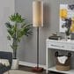 Adesso Trudy Floor Lamp with Natural Shade in Black and Walnut, , large