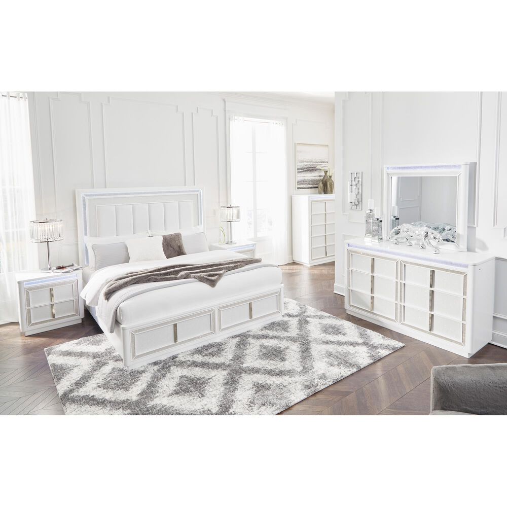 Ashley Chalanna King Upholstered Storage Bed  in White, , large