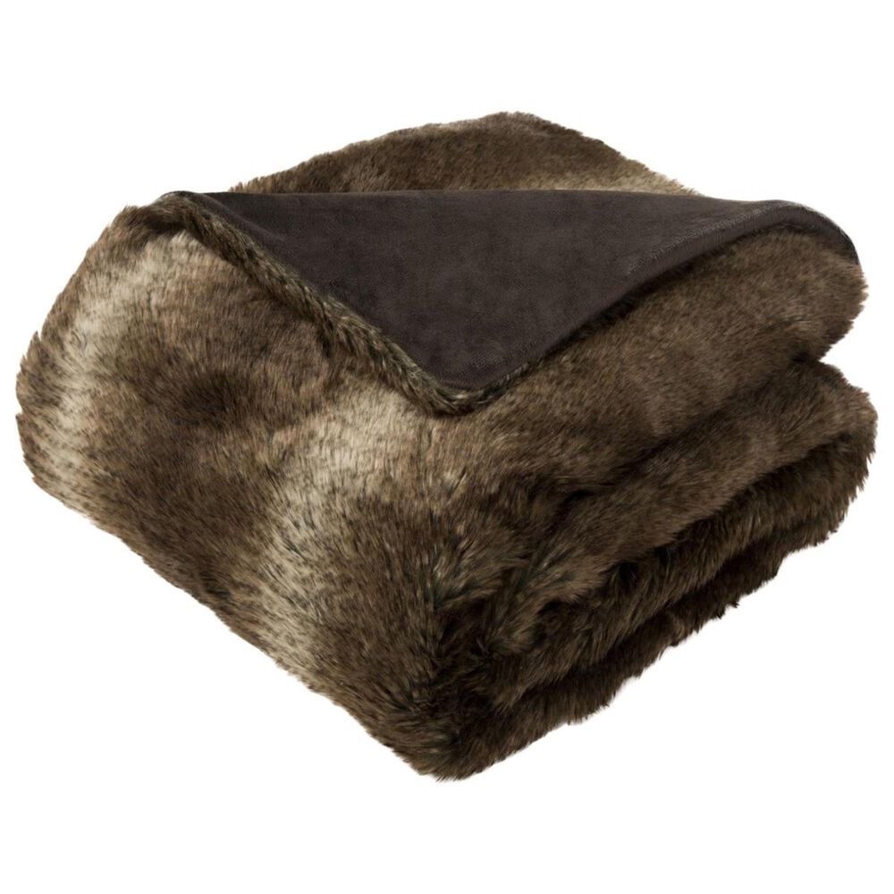 Safavieh Faux Luxe Queen Throw in Chocolate, , large