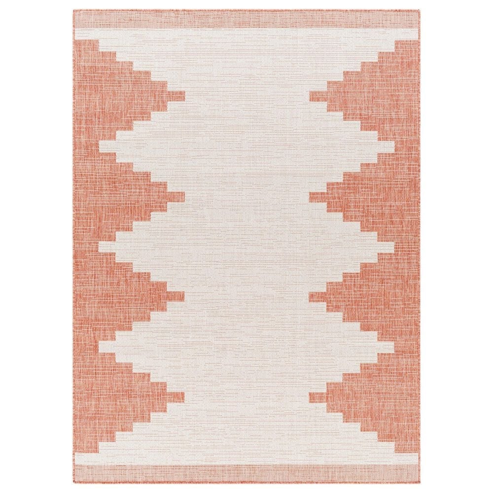 Surya Eagean EAG-2436 Rust, Ivory, Dusty Pink and Dusty Coral 4"3" x 5"11" Indoor/Outdoor Area Rug, , large