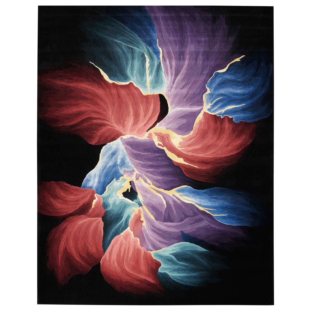 Nourison Prismatic 3"9" x 5"9" Black, Purple, Blue and Red Area Rug, , large