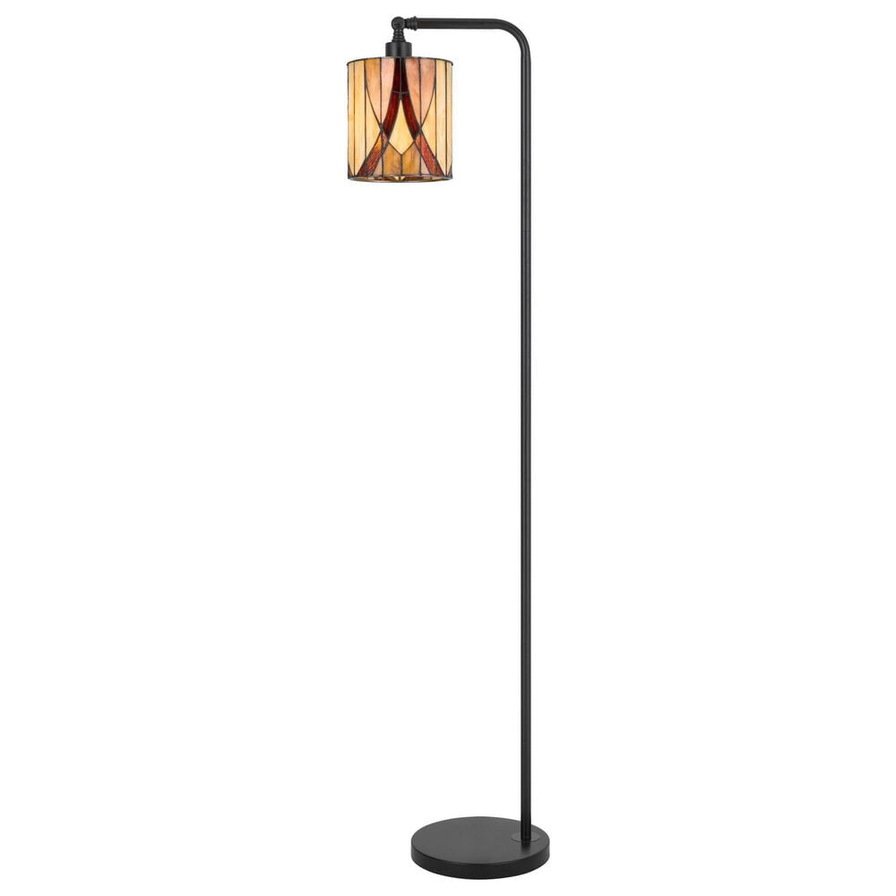 Cal Lighting Fiorella Downbridge Tiffany Floor Lamp in Black, , large