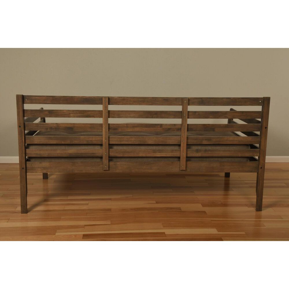 Sable Home Boho Twin Daybed with Pop Up Trundle and 1 Mattress in Rustic Walnut, , large