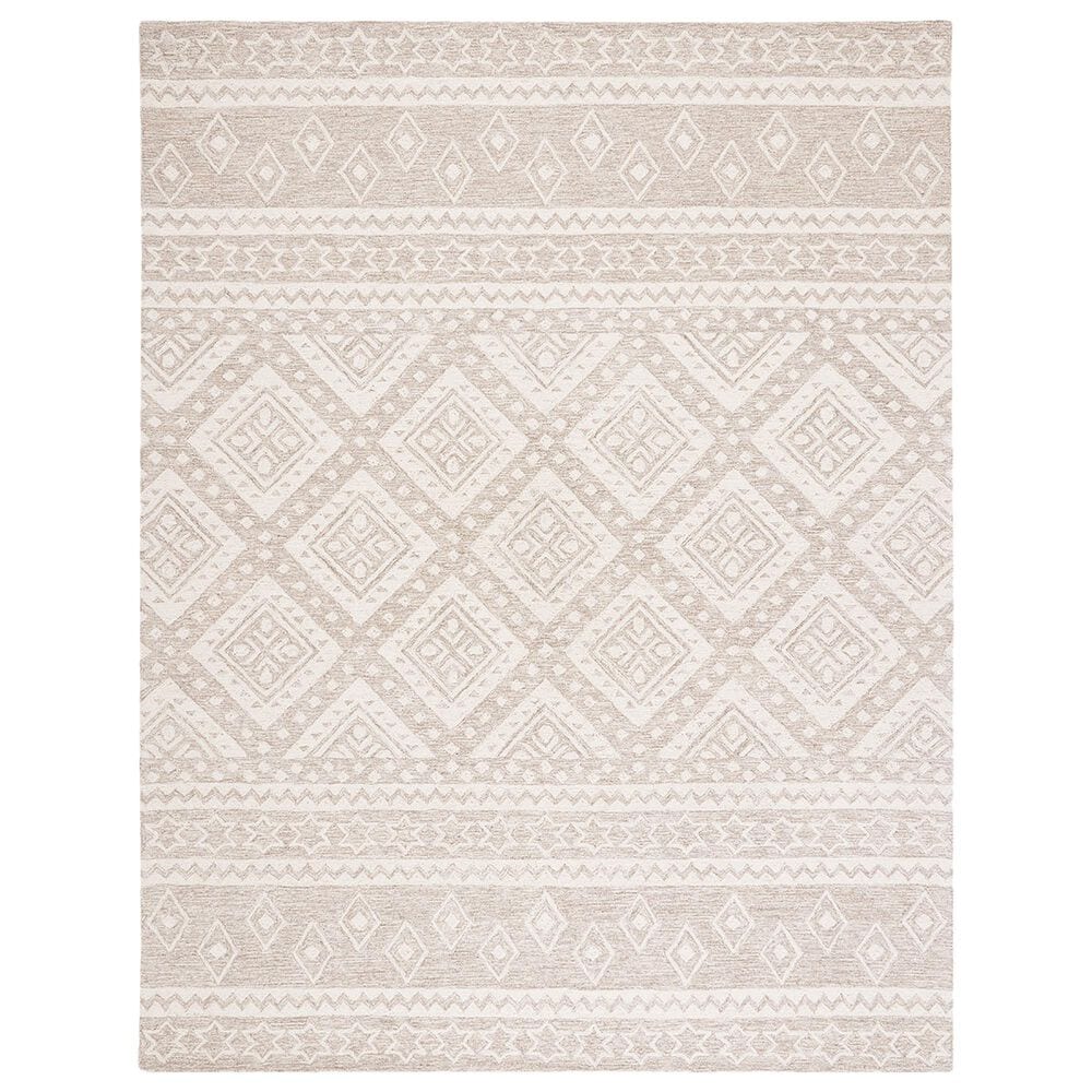 Safavieh Micro-Loop Southwestern 10" x 14" Beige and Ivory Area Rug, , large