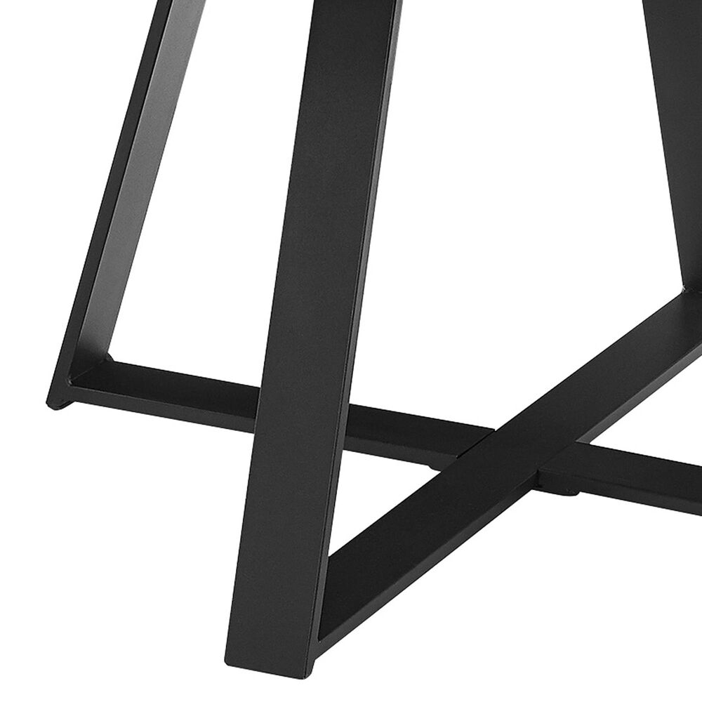 Walker Edison Metal Wrap Coffee Table in Rustic Oak and Black, , large