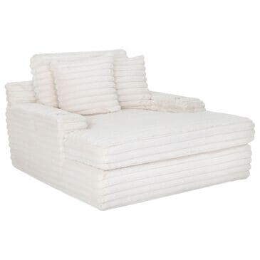 Moore Furniture Bellini Chaise Lounger with Cupholders in Cloud Cream, , large