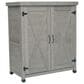 Hearth and Haven Outdoor Wooden Storage Cabinet with Metal Top and Adjustable Protective Footpad in Gray, , large