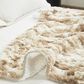 Duke Imports Root Beer Float Plush Throw in Brown, Beige and White, , large