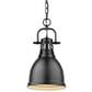 Golden Lighting Duncan Small Pendant in Matte Black with Chain in Matte Black, , large