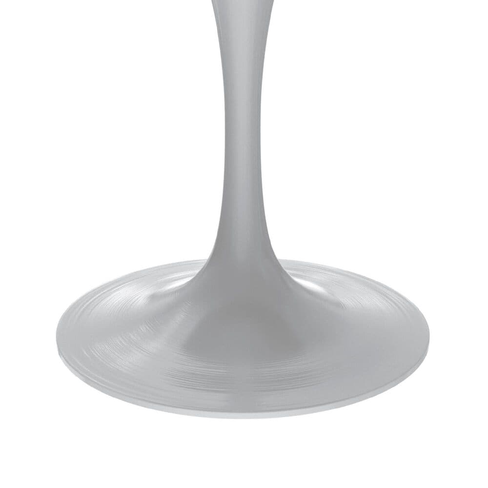 Leisuremod LeisureMod Verve Collection 36 Round Dining Table, White Base with Sintered Stone Black Top, , large
