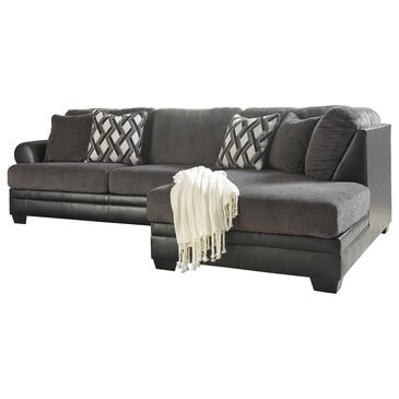 Signature Design by Ashley Kumasi 2-Piece Right Facing Sofa with Chaise in Smoke, , large