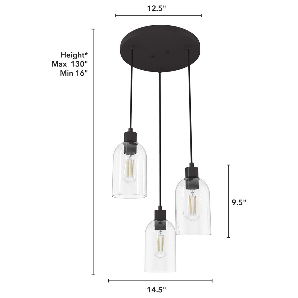 Hunter Lochmeade 3-Light Pendant Cluster in Noble Bronze, , large