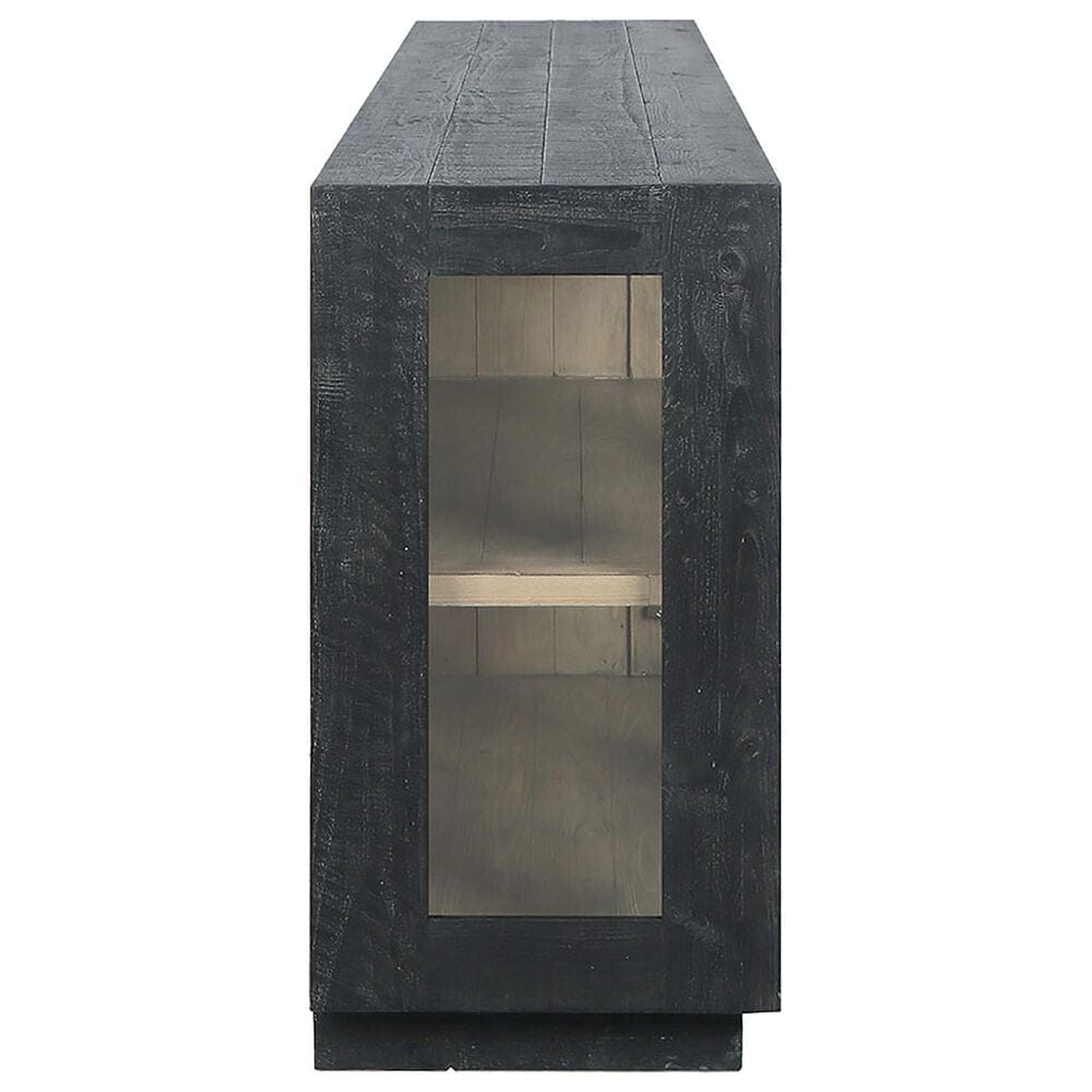 Classic Home Larson 4-Door Sideboard in Black and Clear, , large