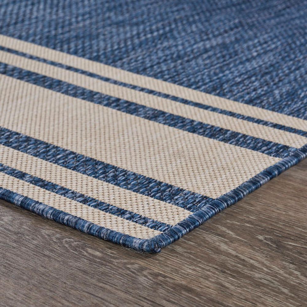 L&amp;R Resources Seaside 1&#39;10&quot; x 3&#39; Navy and White Indoor/Outdoor Area Rug, , large