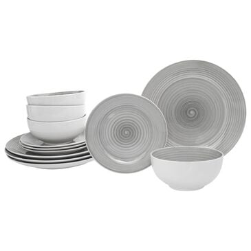 Godinger Silver Spiral 12-Piece Dinnerware Set in Grey, , large