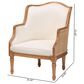 Baxton Studio Elizette Accent Chair with Honey Oak Frame in Beige, , large