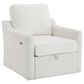 Hearth and Haven Swivel Arm Chair with USB Type-C Ports in White, , large