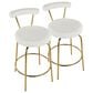 Lumisource Rhonda Swivel Counter Stool with White Cushion in Gold (Set of 2), , large