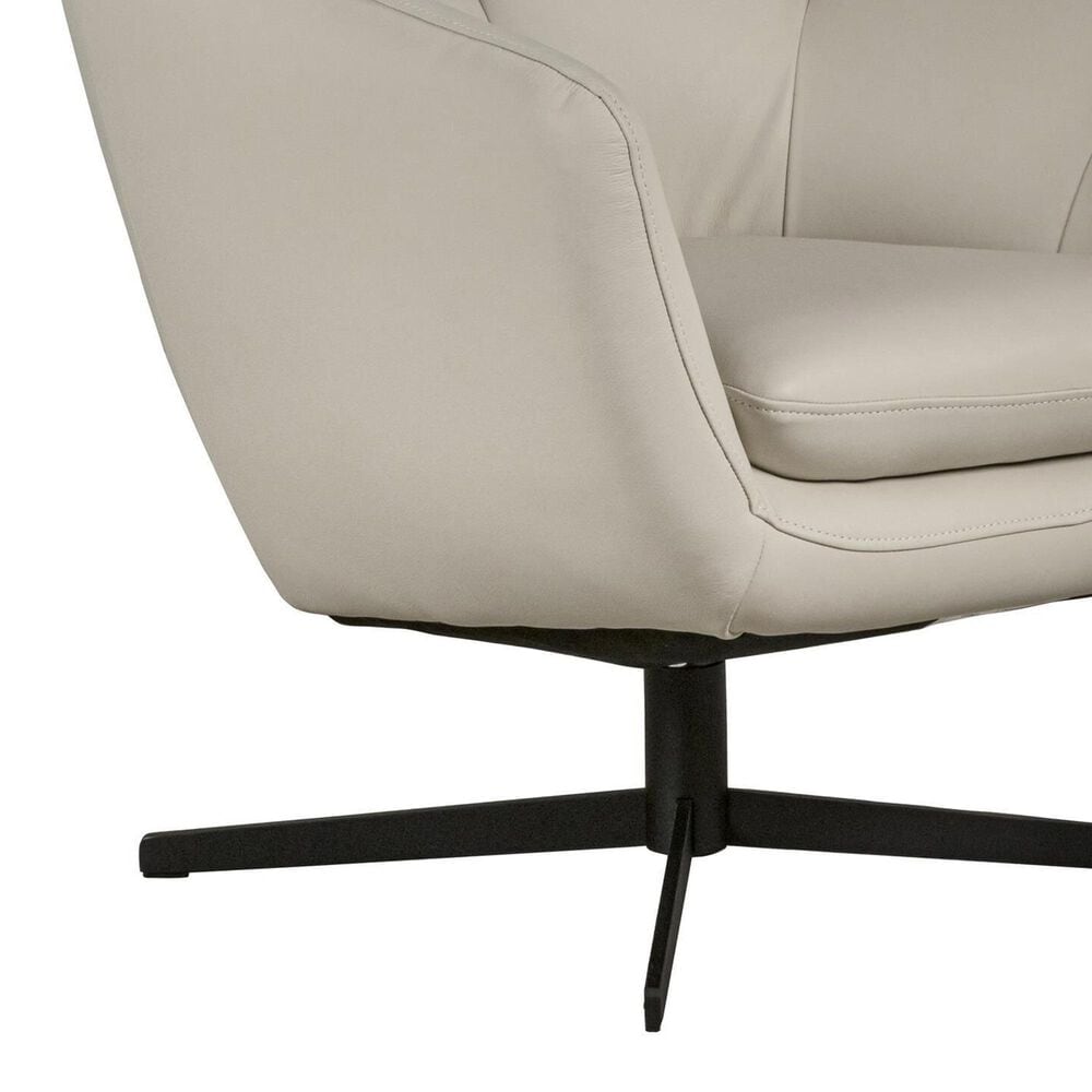 Bordeaux &amp; Co Leather Swivel Chair in Oslo Pebble (Set of 2), , large