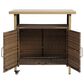 Hearth and Haven Patio Bar Cart with Cabinet in Beige, , large