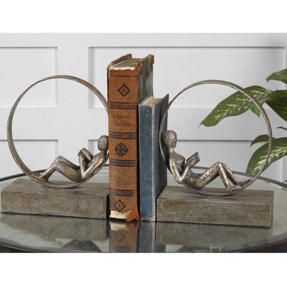 Uttermost Lounging Reader Antique Bookends &#40;Set of 2&#41;, , large