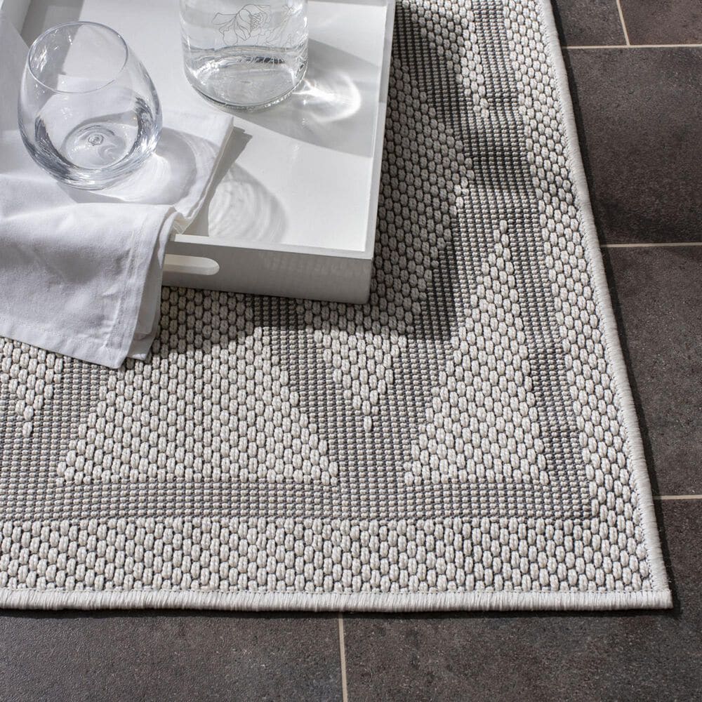 Safavieh Bermuda BMU805A 5&#39;3&quot; x 7&#39;6&quot; Ivory and Light Grey Indoor/Outdoor Area Performance Rug, , large