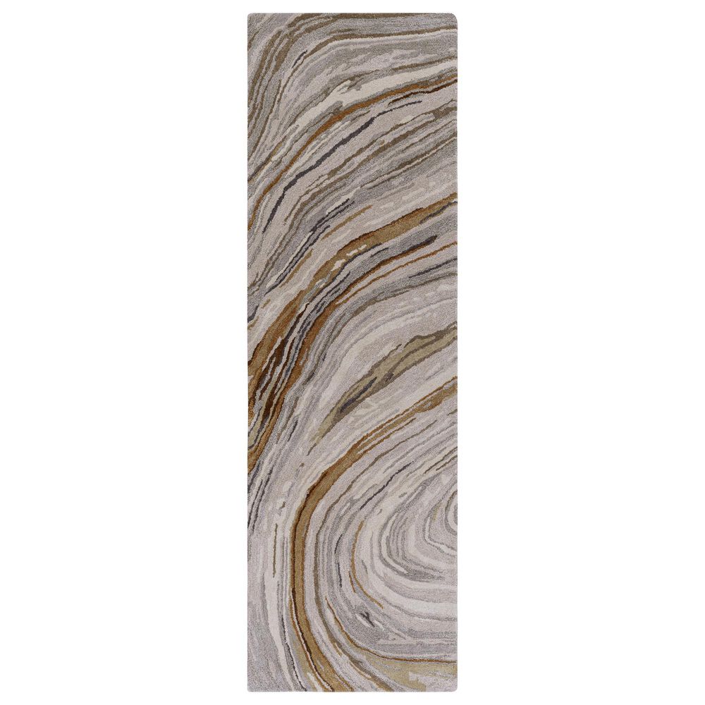 Surya Kavita 2"6" x 8" Charcoal, Dark Brown, Camel, Gray and Tan Runner, , large