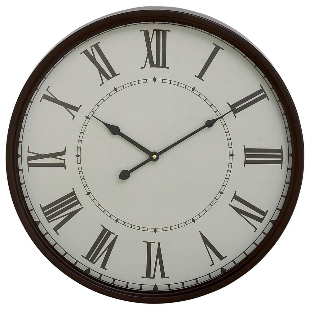 Maple and Jade 20" Decorative Wall Clock in Matte Black and White, , large