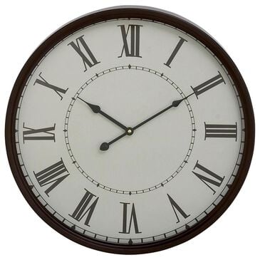Maple and Jade 20" Decorative Wall Clock in Matte Black and White, , large