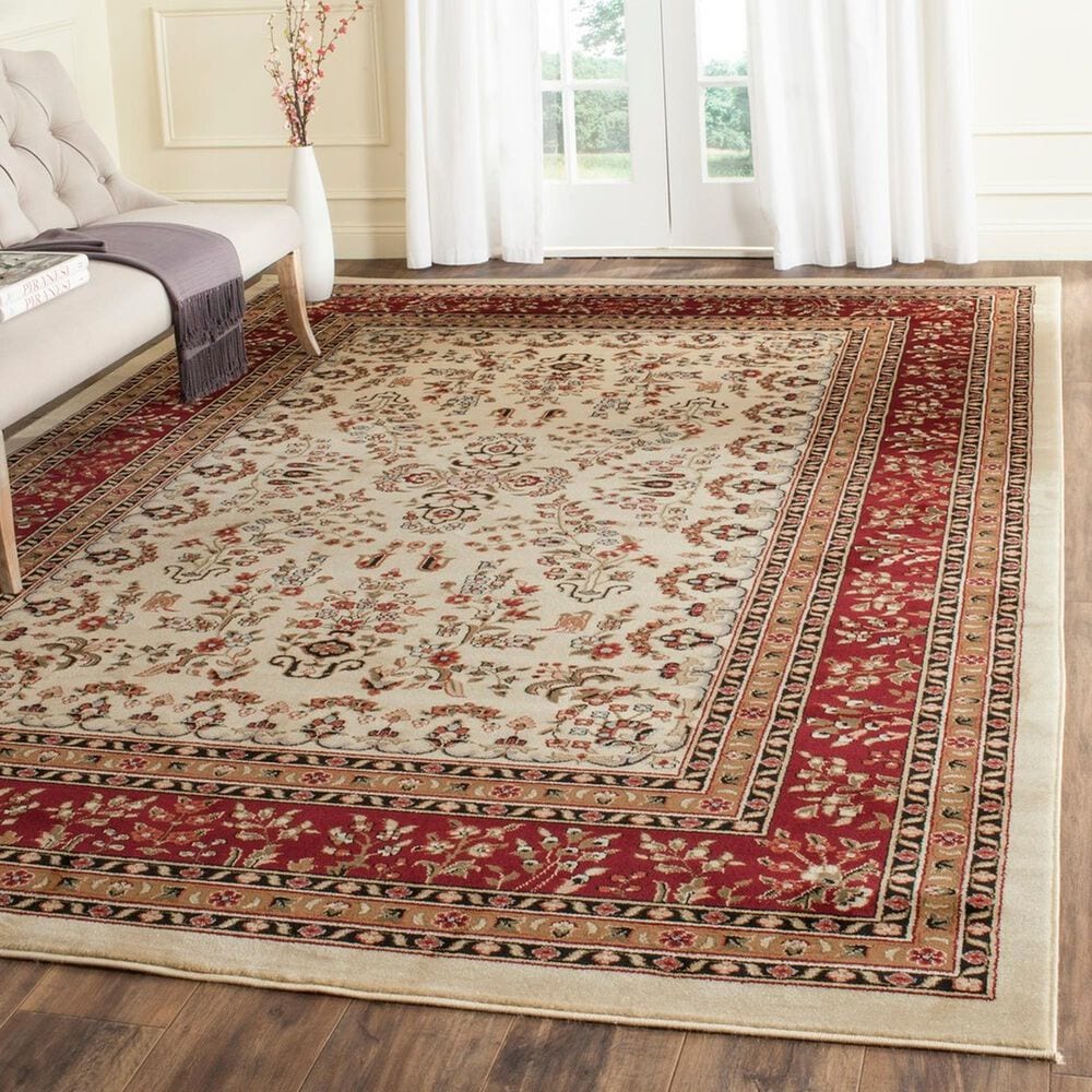 Safavieh Lyndhurst 9&#39; x 12&#39; Ivory and Red Area Rug, , large