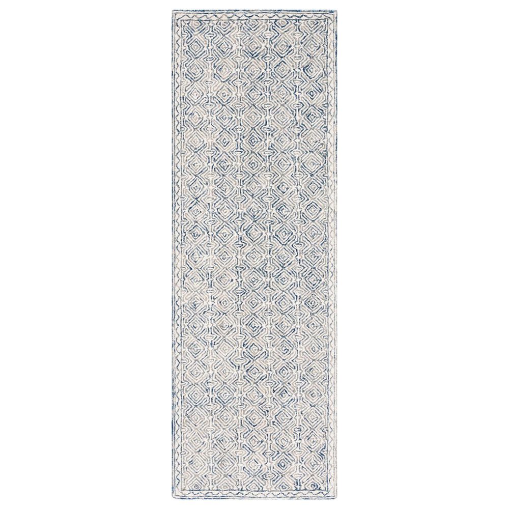 Safavieh Micro-Loop MLP526N 2"3" x 7" Navy and Ivory Runner, , large