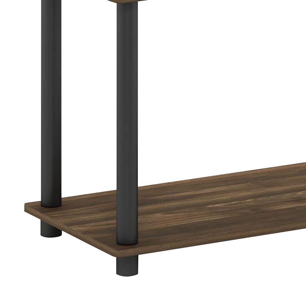 HOMLUX 3-Tier Compact Open Storage Bookshelf in Columbia Walnut and Black, , large