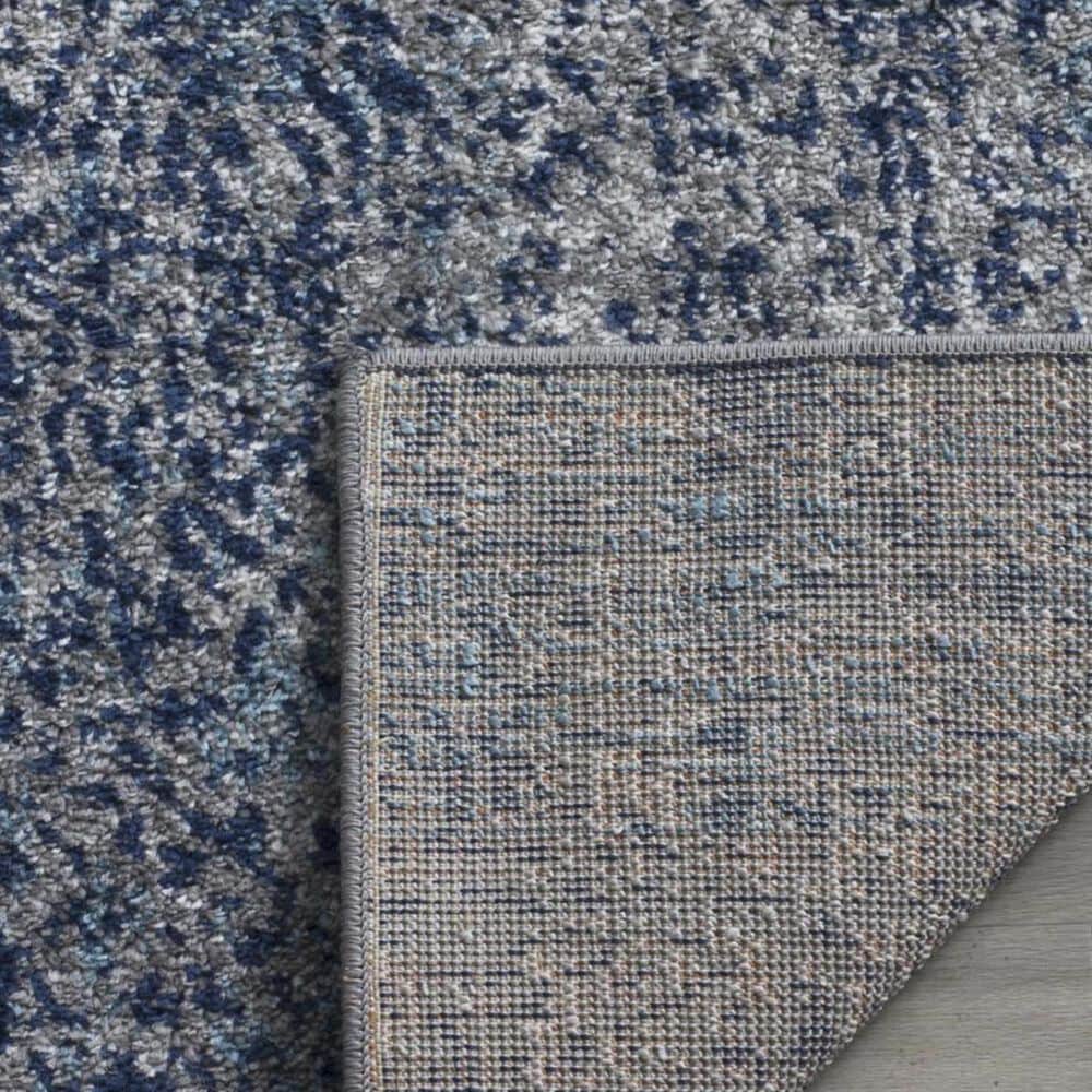 Safavieh Madison MAD604G 4" Square Navy and Silver Area Rug, , large
