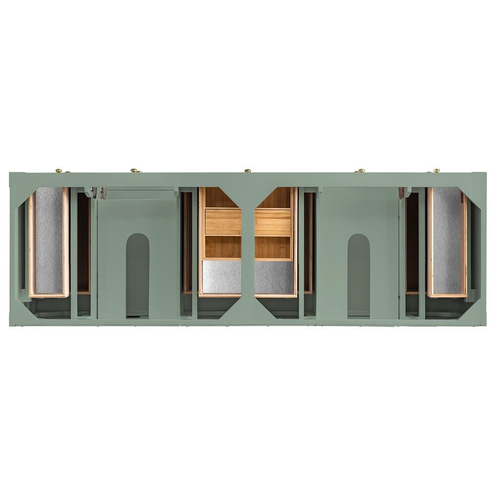 James Martin Vanities Breckenridge 72&quot; Double Bathroom Vanity in Smokey Celadon with 3 cm Victorian Silver Quartz Top and Rectangular Sinks, , large