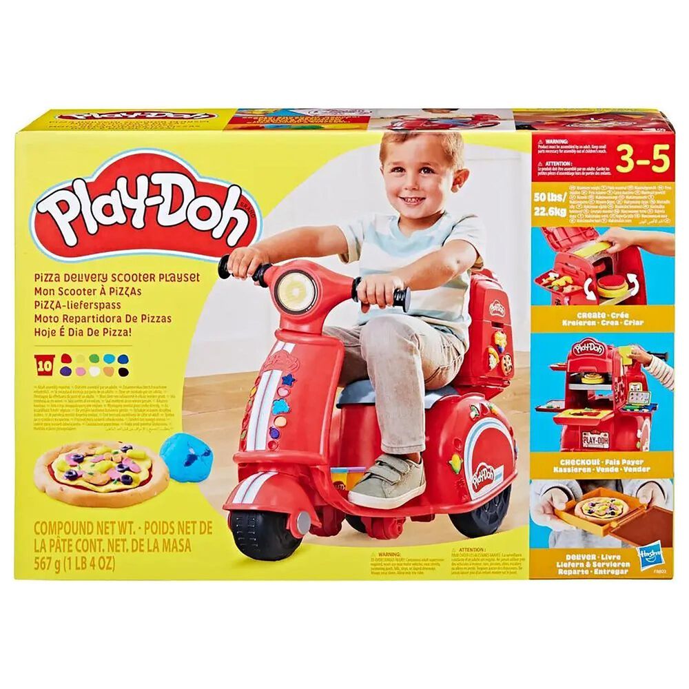 Hasbro PlayDoh Pizza Delivery Kid Scooter Playset, , large