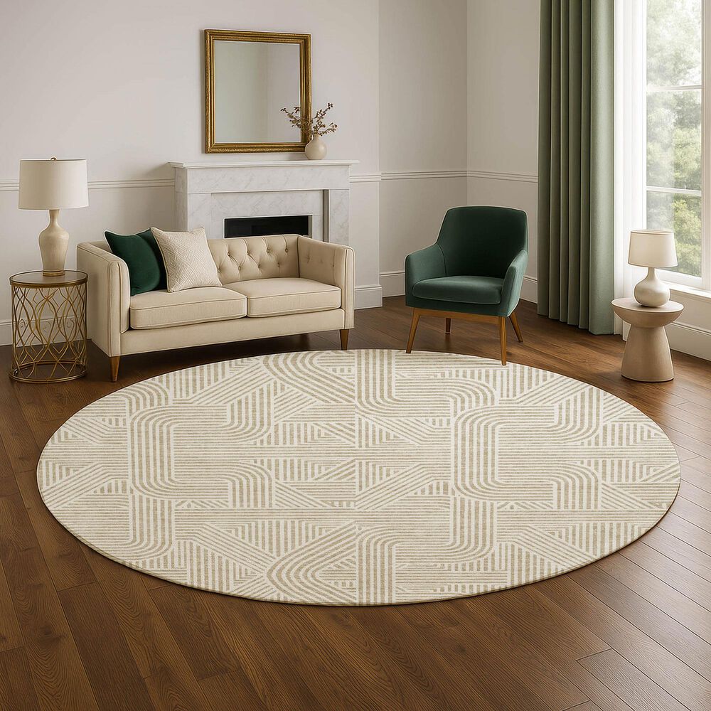 Dalyn Rug Company The Reserve TR14 Putty 8&#39; Round Indoor/Outdoor Area Rug, , large