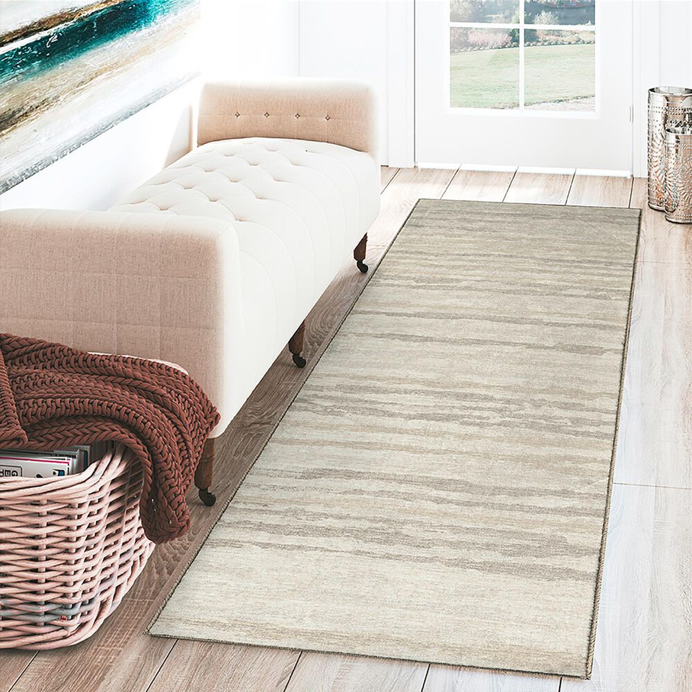 Dalyn Rug Company Brisbane Striped 2&#39;3&quot; x 7&#39;6&quot; Linen Runner, , large
