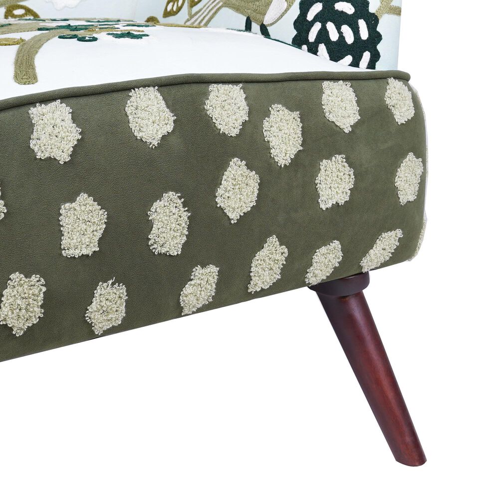 LR Home Matilda Accent Chair in Green and Multicolor, , large