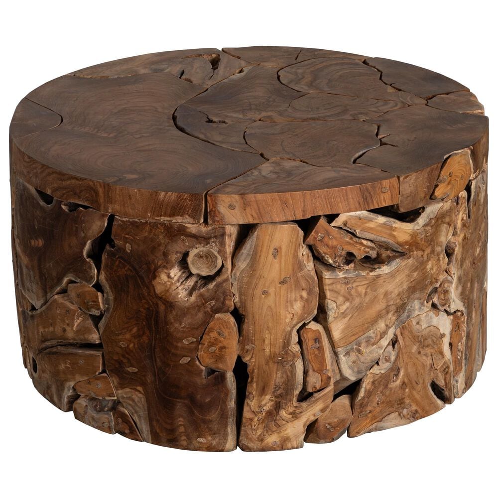 Classic Home Rhea Round Coffee Table in Natural, , large