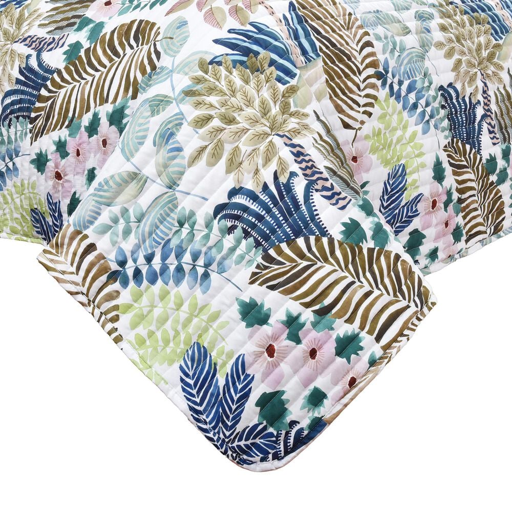 J. Queen New York Rainforest 3-Piece Full/Queen Quilt Set in Teal, , large