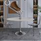 Leisuremod LeisureMod Verve Collection 48 Round Dining Table, Brushed Chrome Base with Sintered Stone White Top, , large