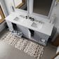 Lexora Home Dukes 84" Double Bathroom Vanity in Dark grey with 2 cm White Quartz Top and Rectangular Sinks, , large