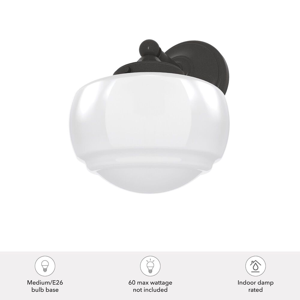Hunter Saddle Creek 1-Light Sconce with White Shade in Noble Bronze, , large
